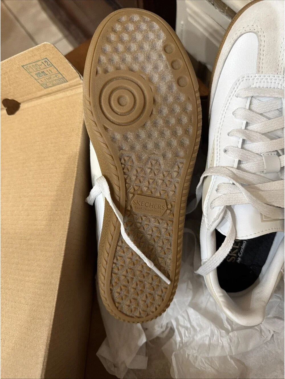Skechers Court Classics Hotshot Kickoff White Natural 185232/WNT Women’s Size 7